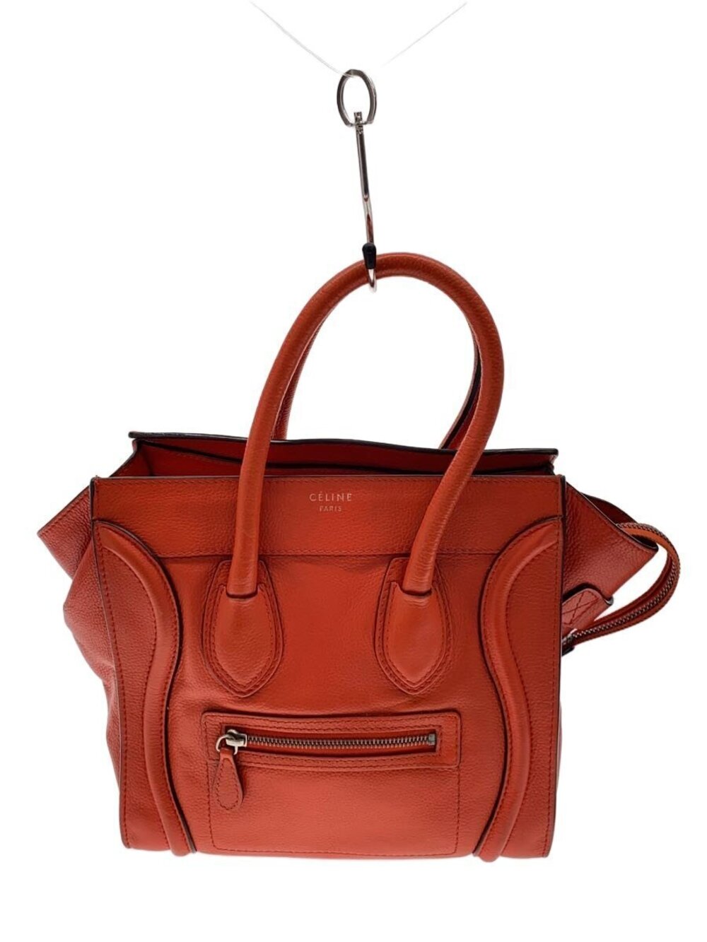 Celine Luggage Shopper Handbag Leather Orange